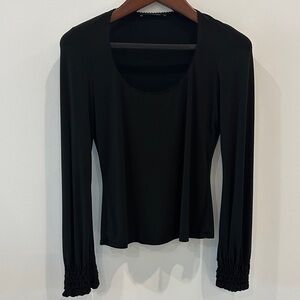 Elie Tahari Black Long Sleeve Top
